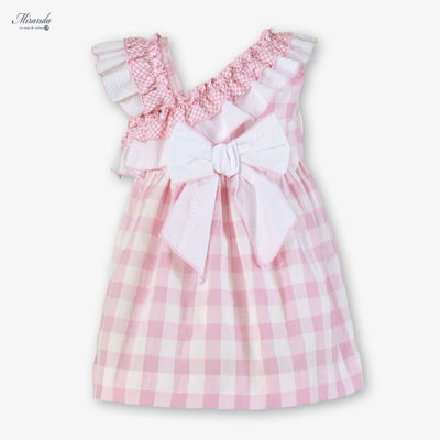 VESTIDO INFANTIL CUADROS ROSA - Menta Moda Infantil