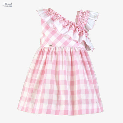 VESTIDO INFANTIL CUADROS ROSA - Menta Moda Infantil