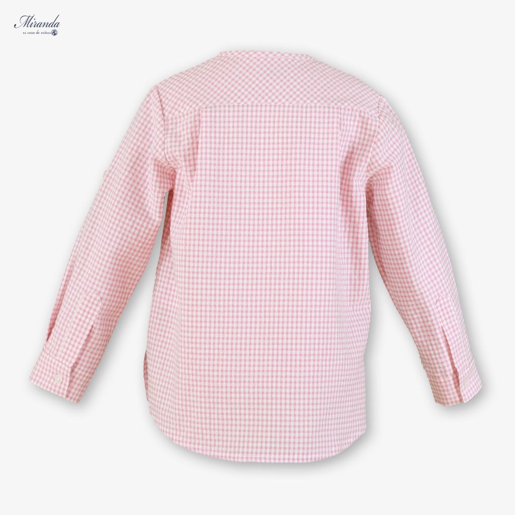 CAMISA ML INFANTIL NIÑO ROSA CUADROS - Menta Moda Infantil