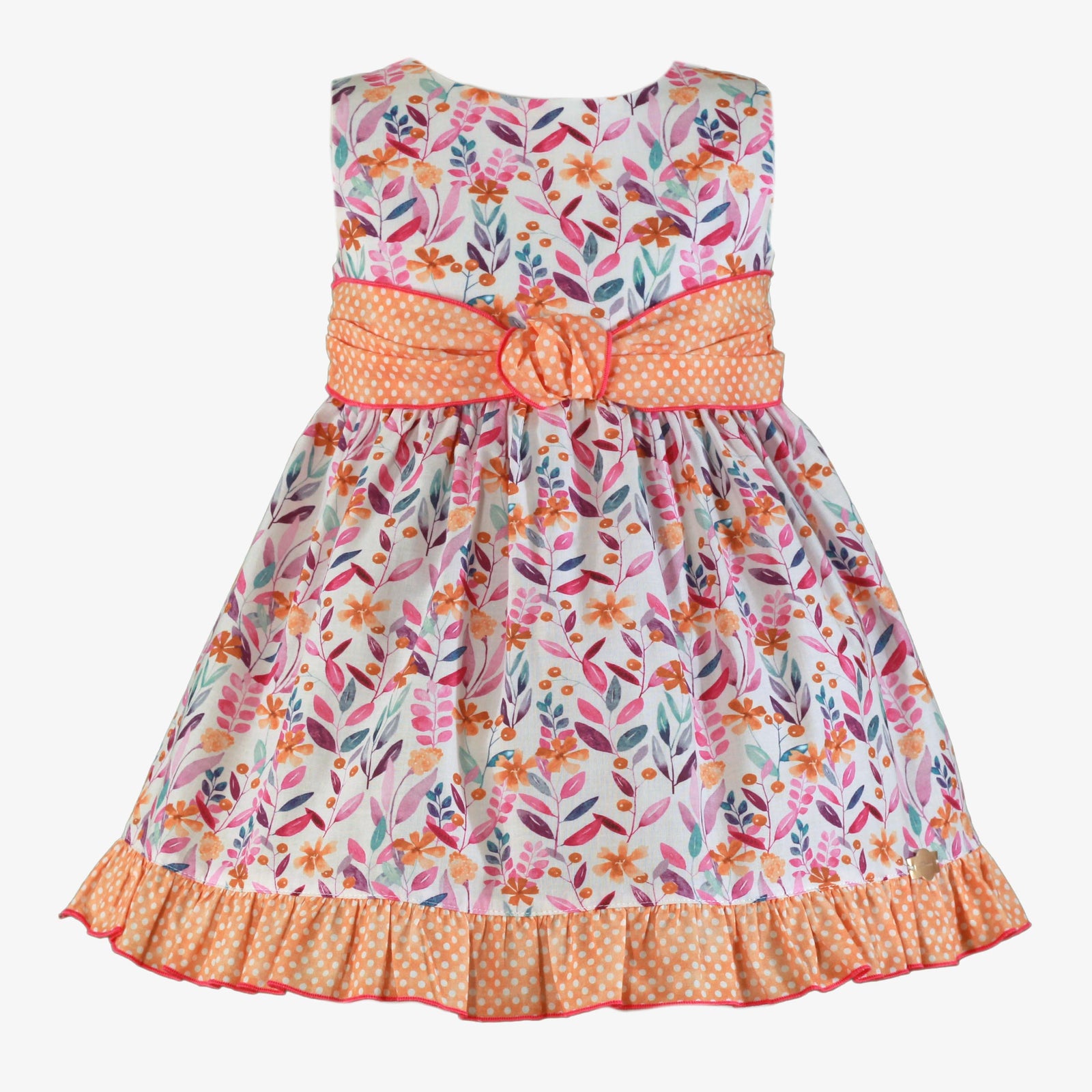VESTIDO INFANTIL ESTAMPADO NARANJA