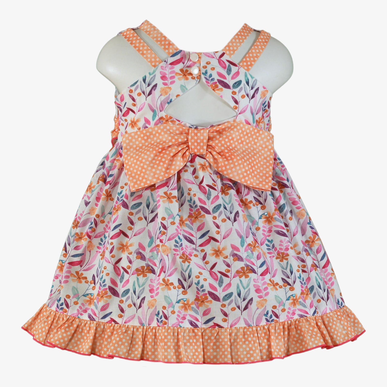 VESTIDO INFANTIL ESTAMPADO NARANJA