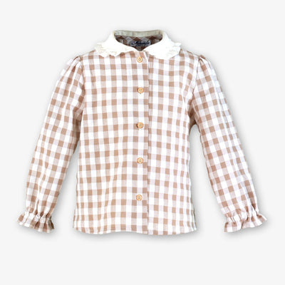 CONJUNTO NINA CUADROS CAMEL - Menta Moda Infantil
