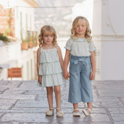 VESTIDO TIRANTES FLORES MENTA