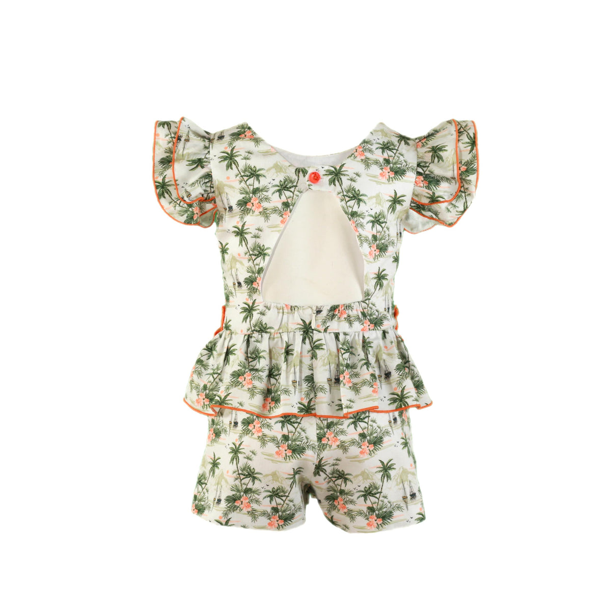 MONO PARA NIÑA CON ESTAMPADO DE PALMERAS