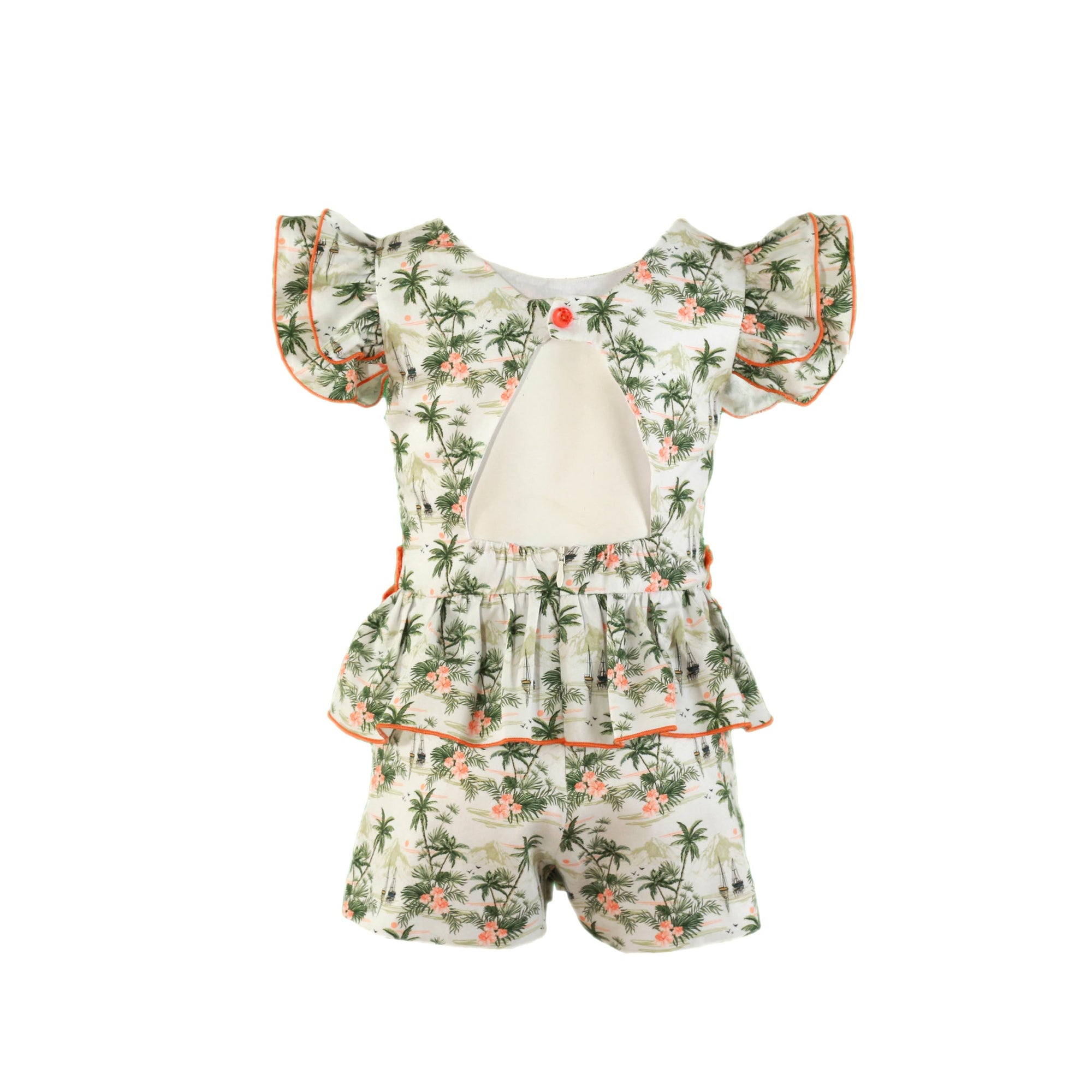 MONO PARA NIÑA CON ESTAMPADO DE PALMERAS