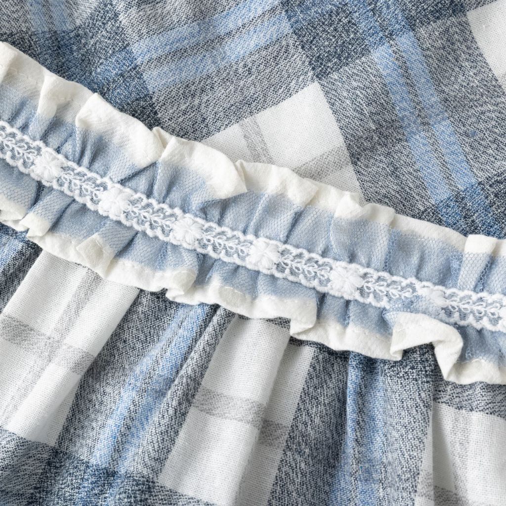 VESTIDO BEBE CUADROS AZUL TUL