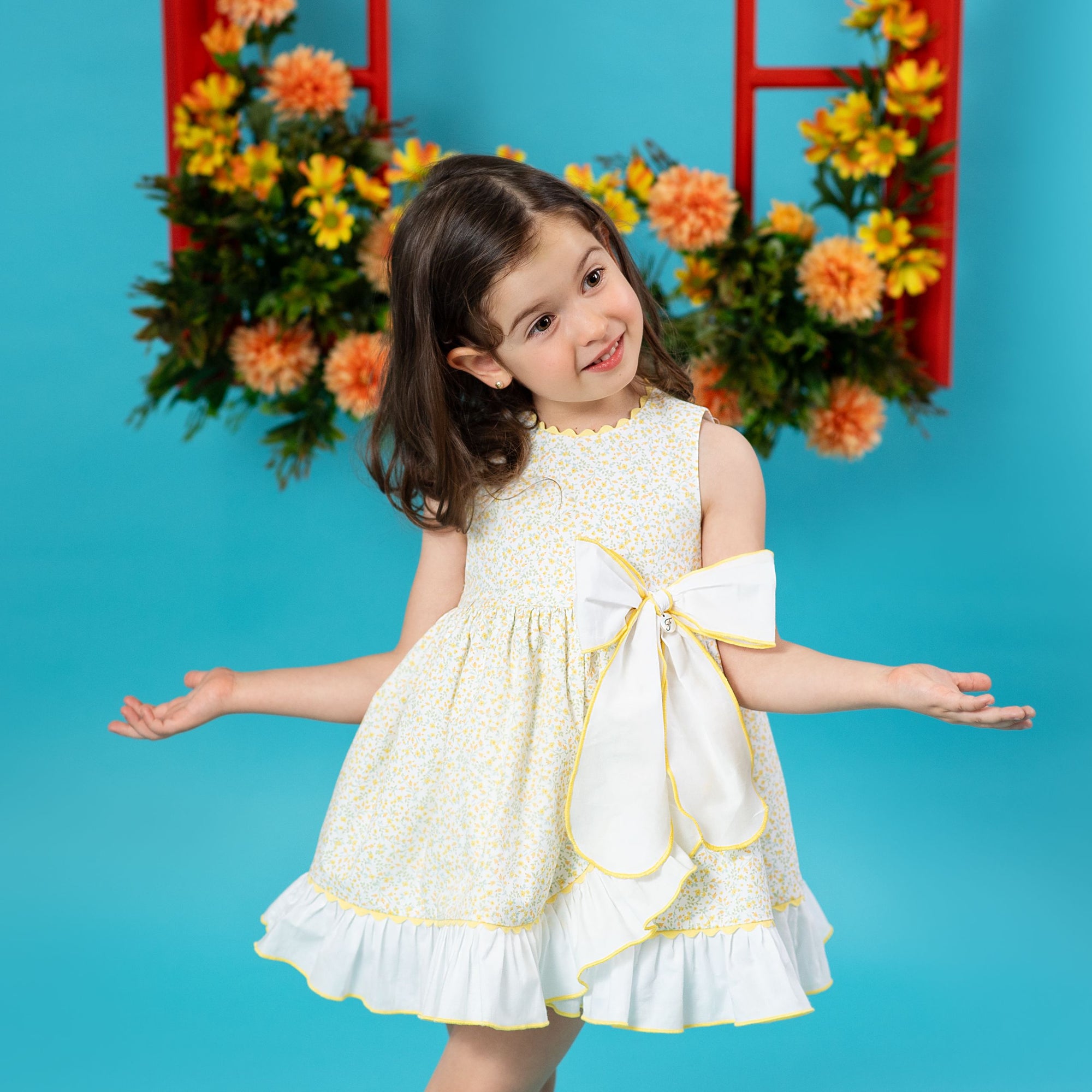 VESTIDO AMARILLO CAMPIÑA INGLESA