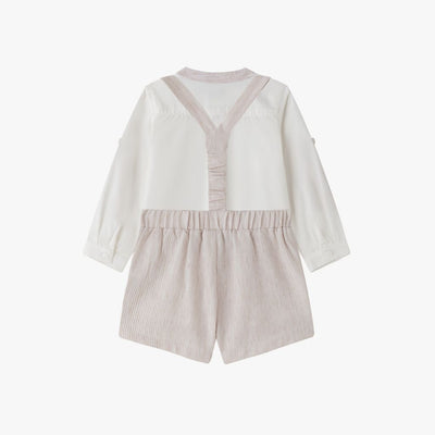 CONJUNTO DE NIÑO DETALLES Y PINOCHO DE LINO BEIGE