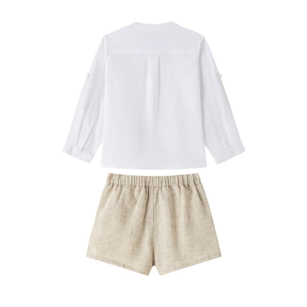 CONJUNTO DE NIÑO CAMISA MANGA LARGA, PANTALÓN Y CHALECO