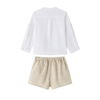 CONJUNTO DE NIÑO CAMISA MANGA LARGA, PANTALÓN Y CHALECO