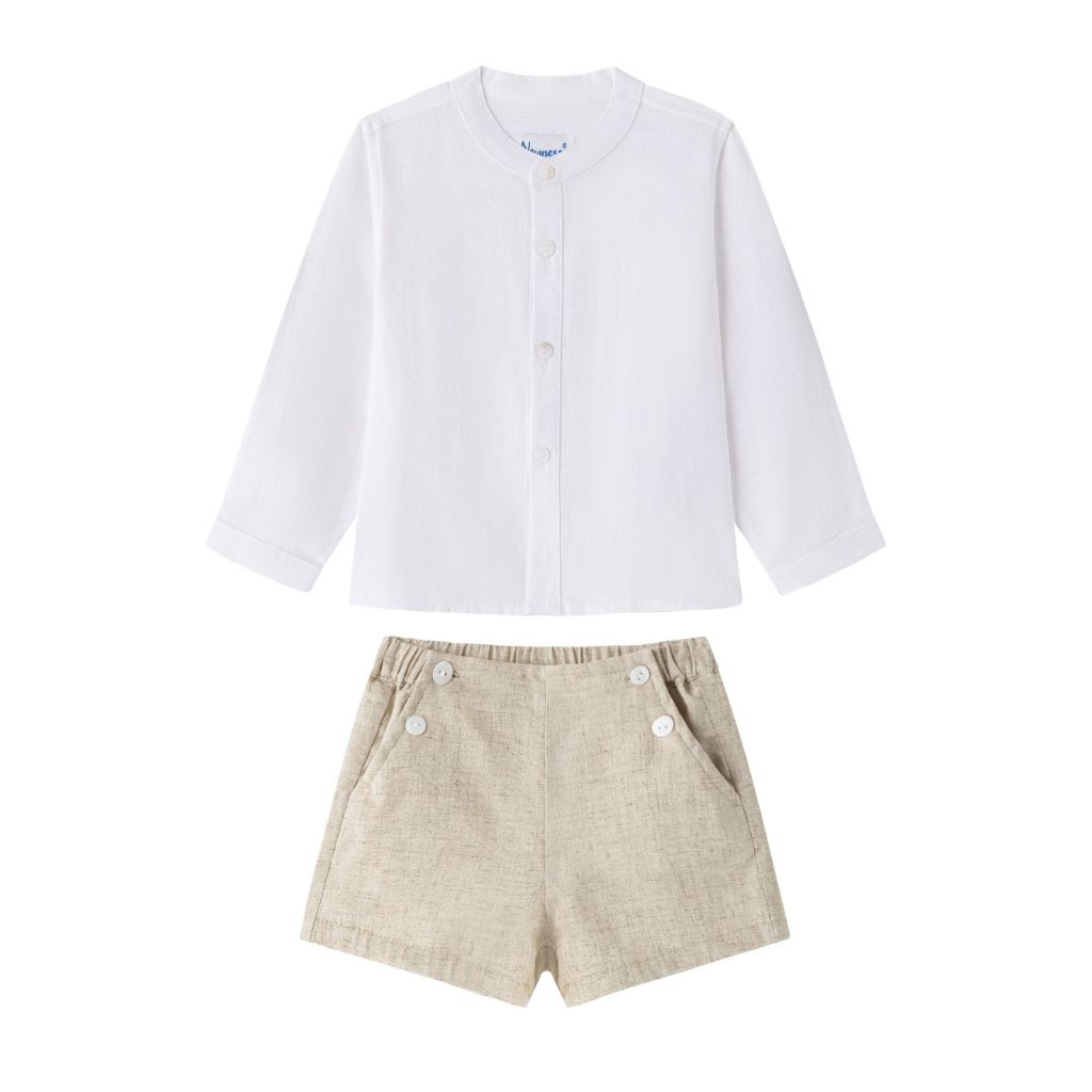 CONJUNTO DE NIÑO CAMISA MANGA LARGA, PANTALÓN Y CHALECO