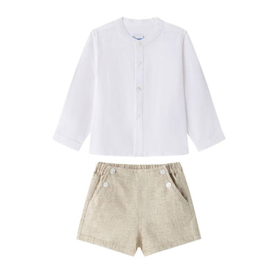 CONJUNTO DE NIÑO CAMISA MANGA LARGA, PANTALÓN Y CHALECO