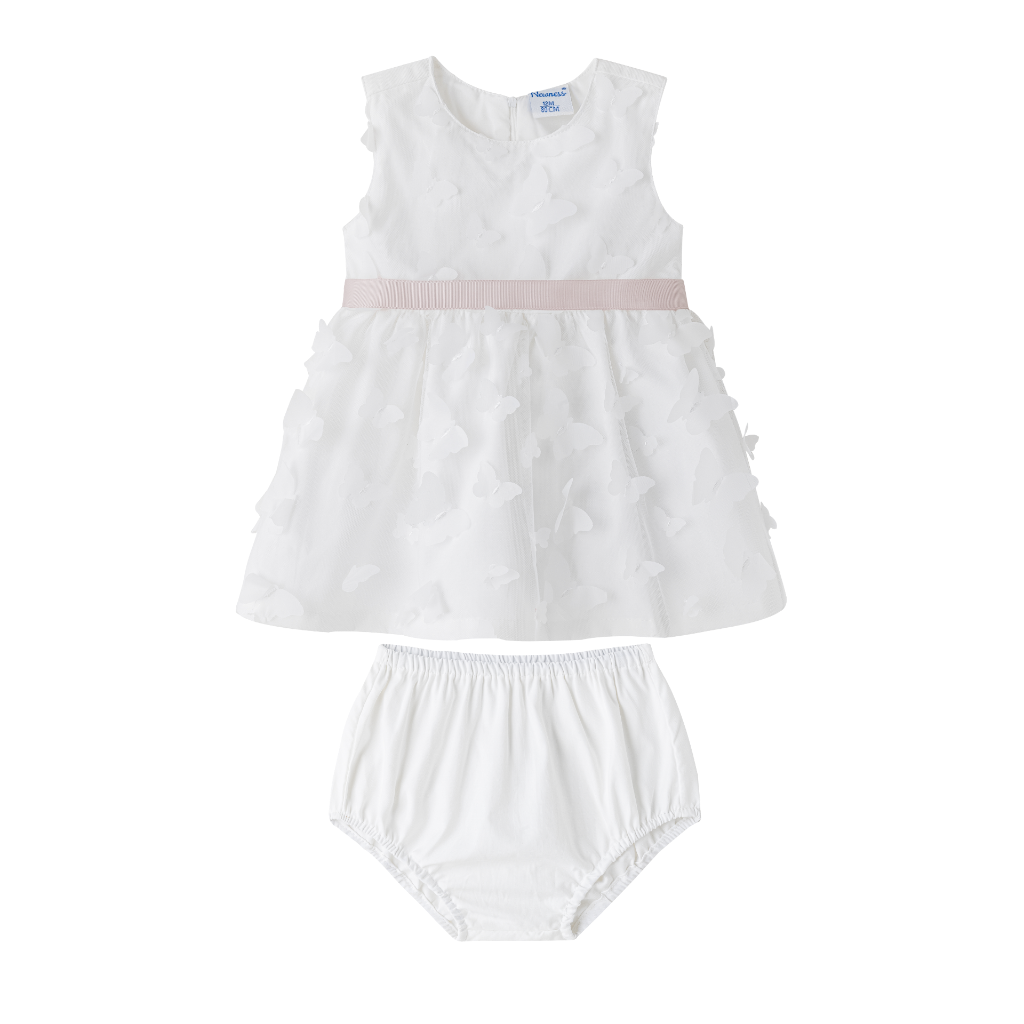 VESTIDO CON BRAGUITA TEJIDO DE TULL CON MARIPOSAS 3D