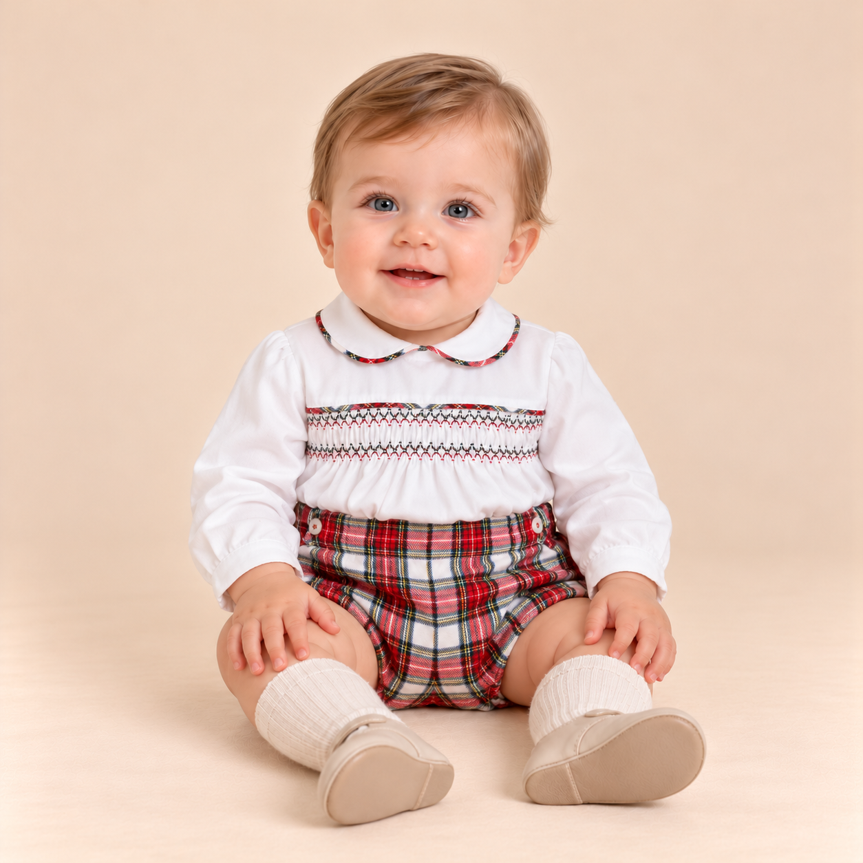 CONJUNTO BEBE NINO CUADRO ESCOCES - Menta Moda Infantil