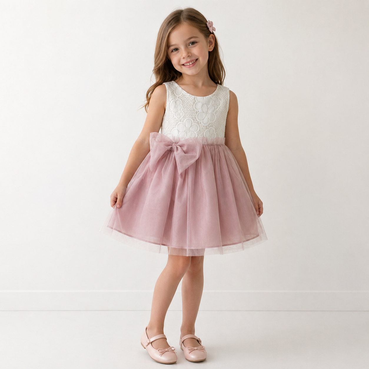 VESTIDO INFANTIL FAMILIA CHOWA ROSA - Menta Moda Infantil