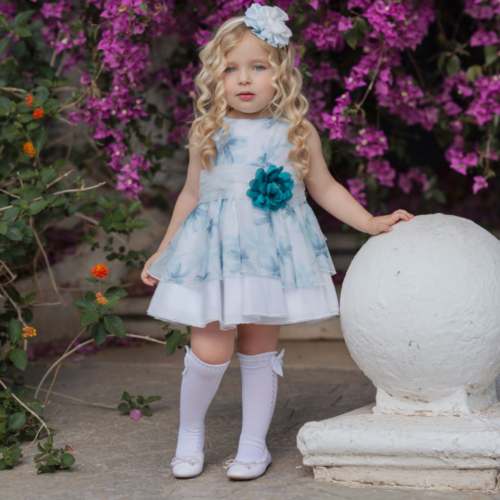 VESTIDO CEREMONIA AZUL VERDOSO