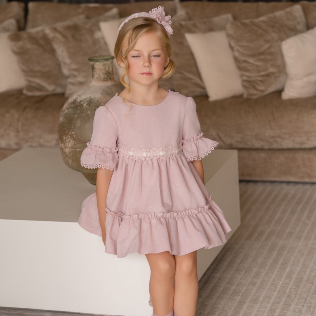 VESTIDO INFANTIL ROSA PALO - Menta Moda Infantil