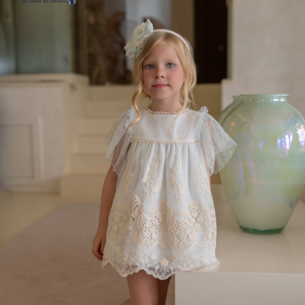 VESTIDO INFANTIL CEREMONIA IVORY MENTA - Menta Moda Infantil