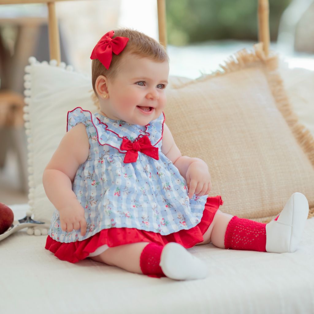 VESTIDO CON BRAGUITA PARA BEBÉ CON ESTAMPADO DE FLORES