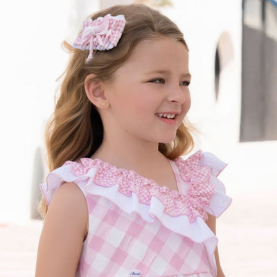 VESTIDO INFANTIL CUADROS ROSA - Menta Moda Infantil