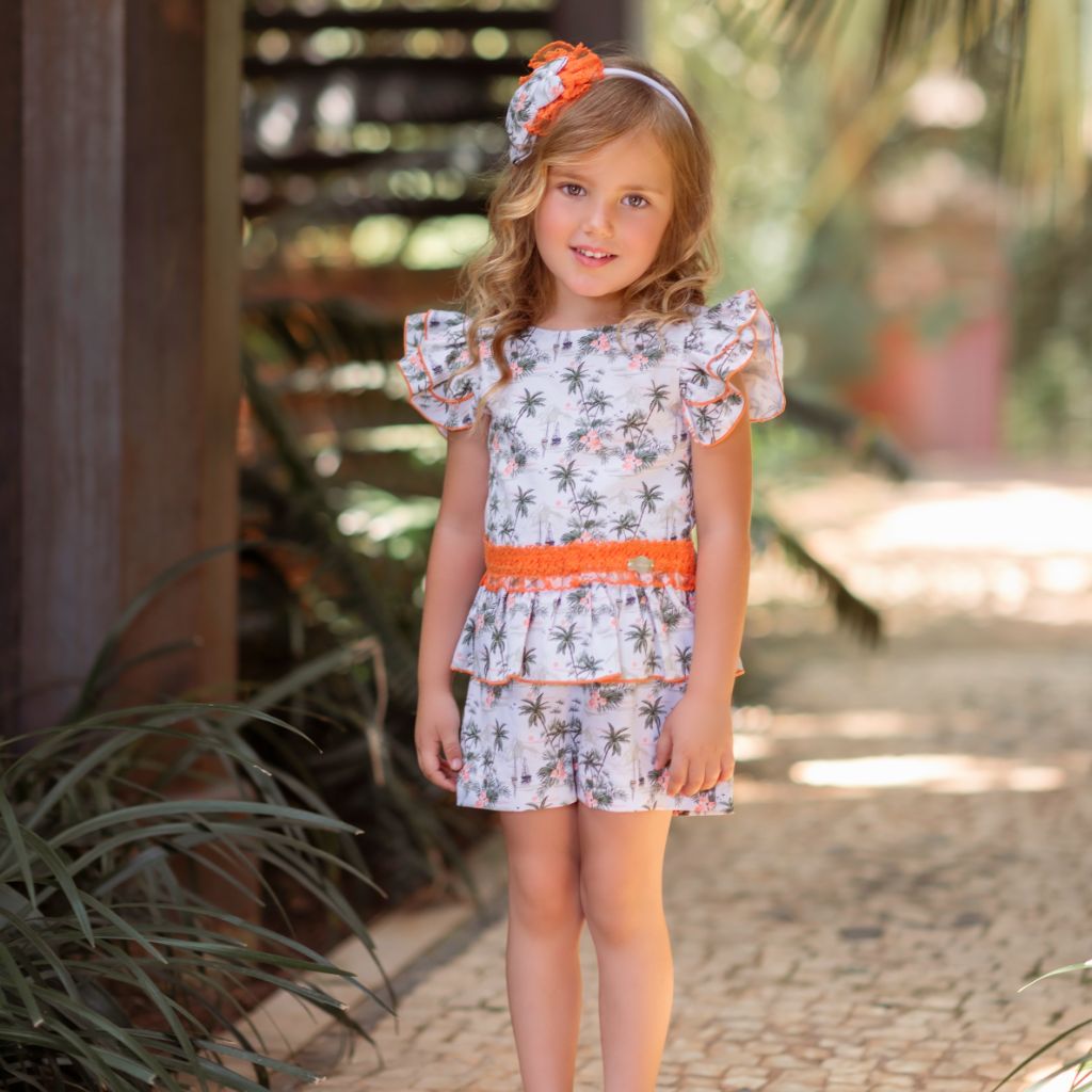 MONO PARA NIÑA CON ESTAMPADO DE PALMERAS