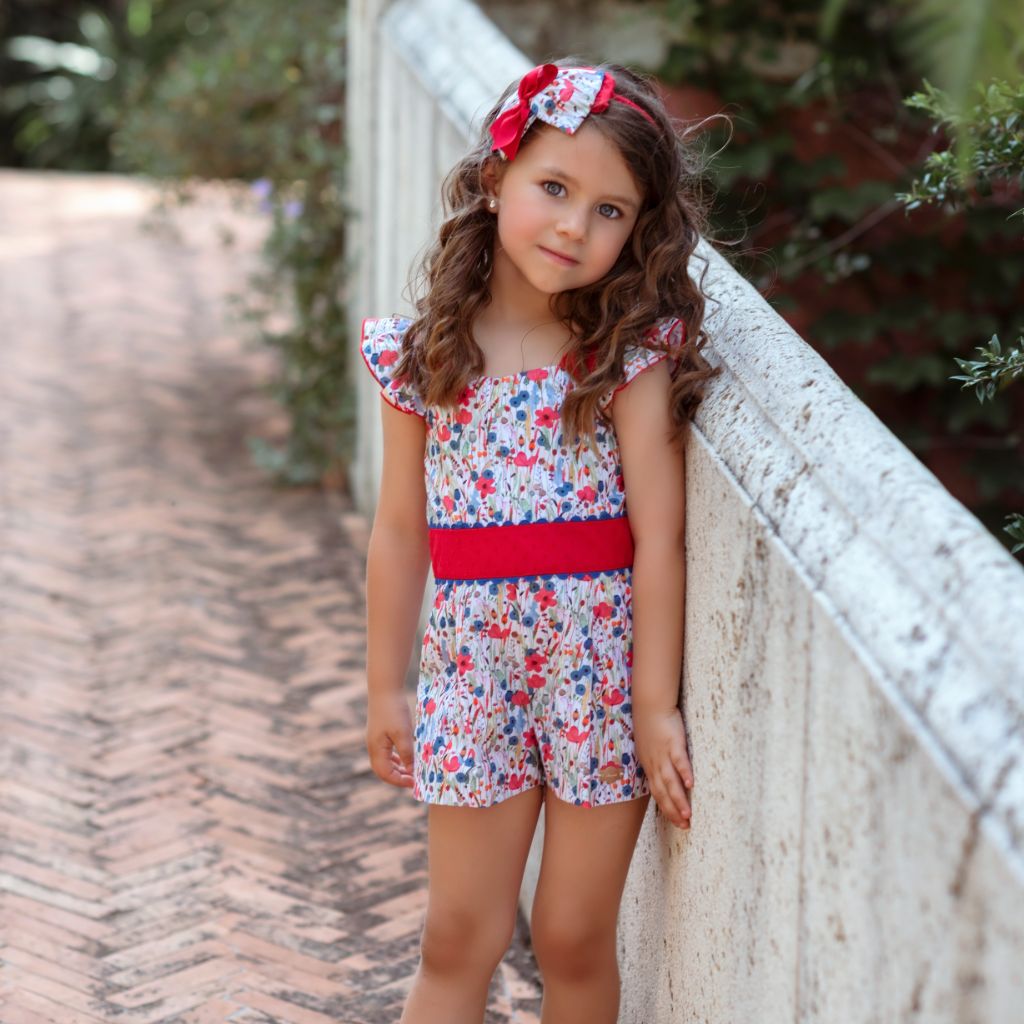 MONO PARA NIÑA CON ESTAMPADO DE FLORES