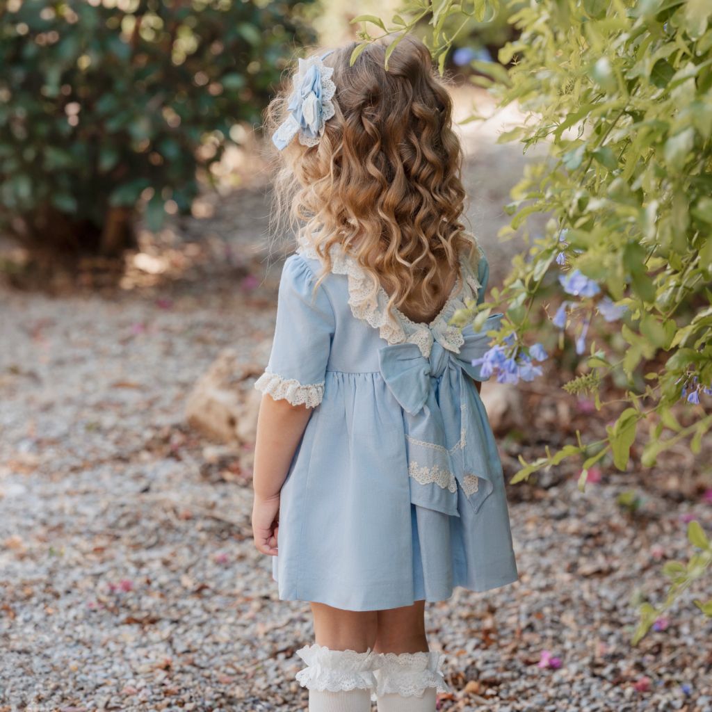 VESTIDO INFANTIL CEREMONIA CELESTE