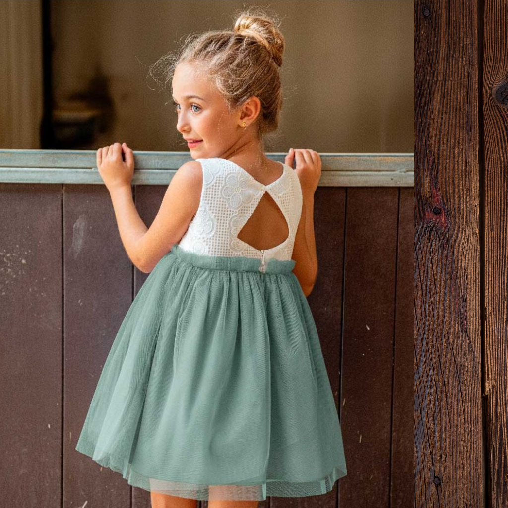 VESTIDO INFANTIL FAMILIA CHOWA VERDE - Menta Moda Infantil
