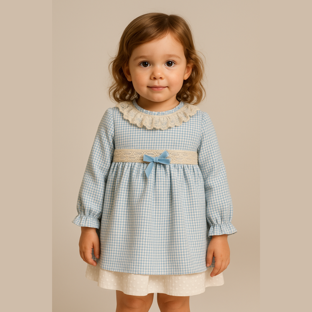 VESTIDO DE NIÑA COLOR CELESTE