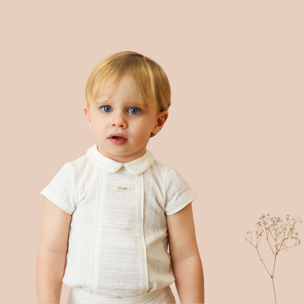CONJUNTO BEBÉ NIÑO CEREMONIA CAMISA PANTALÓN CORTO - Menta Moda Infantil