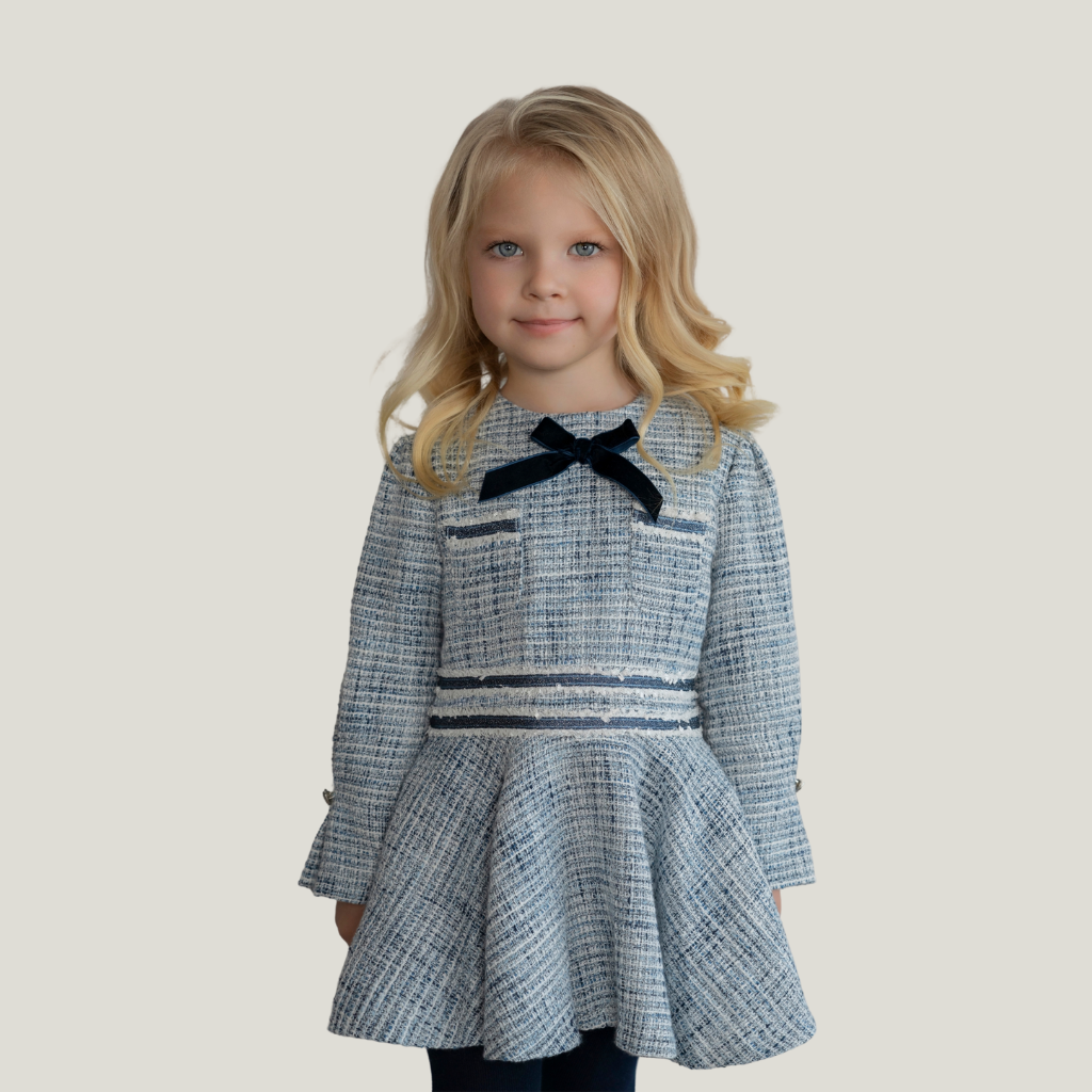 VESTIDO MARINO TWEED NIÑA