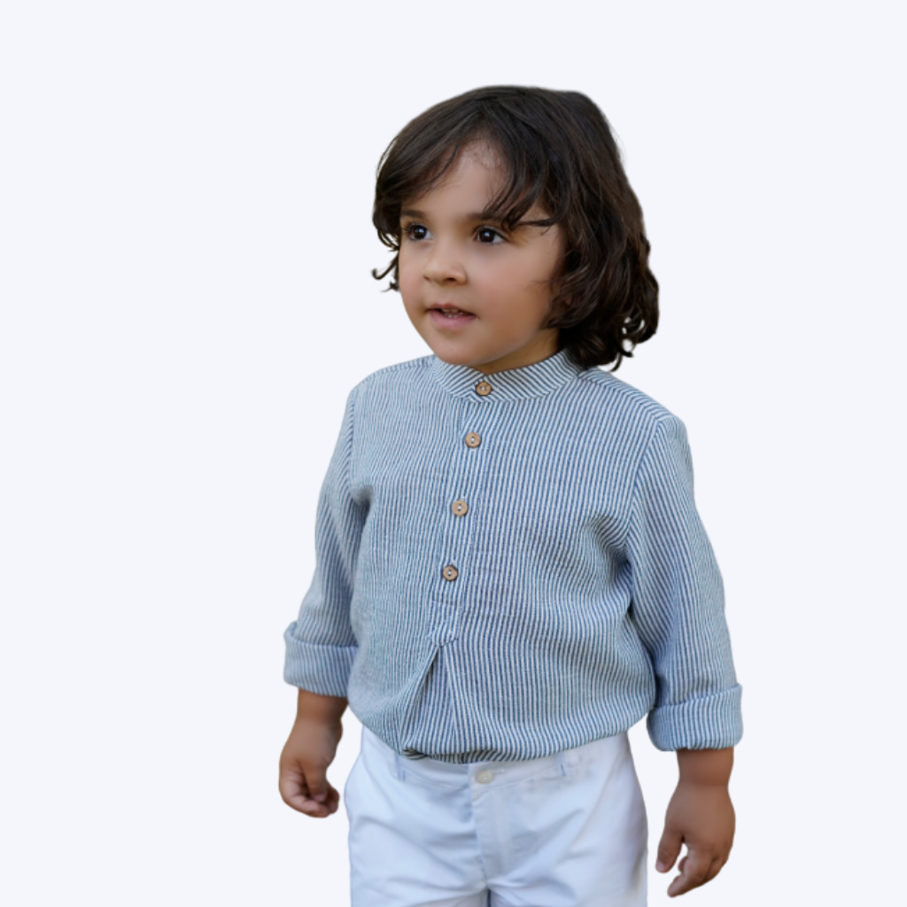 CAMISA LINEAS AZUL MARINO - Menta Moda Infantil