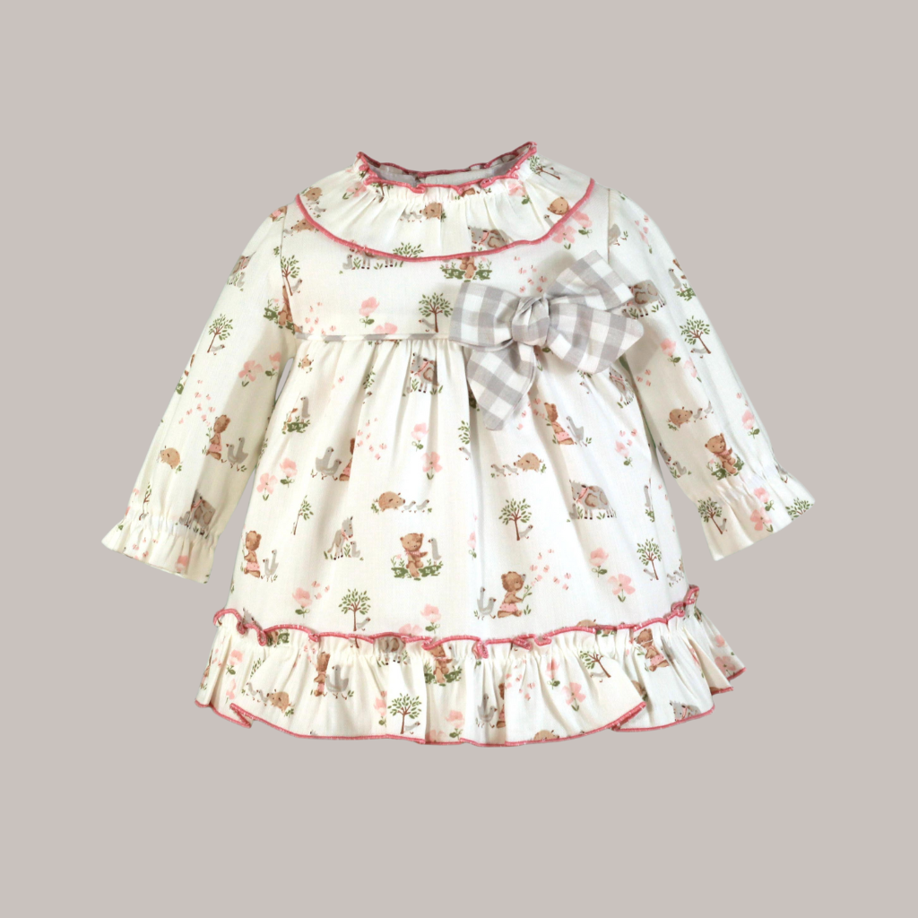 VESTIDO BEBE IVORY OSITO Y VACA