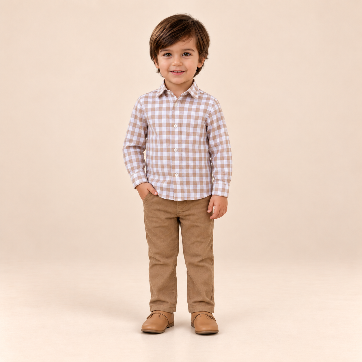 CONJUNTO BEBE NINO PANTALON CAMEL - Menta Moda Infantil
