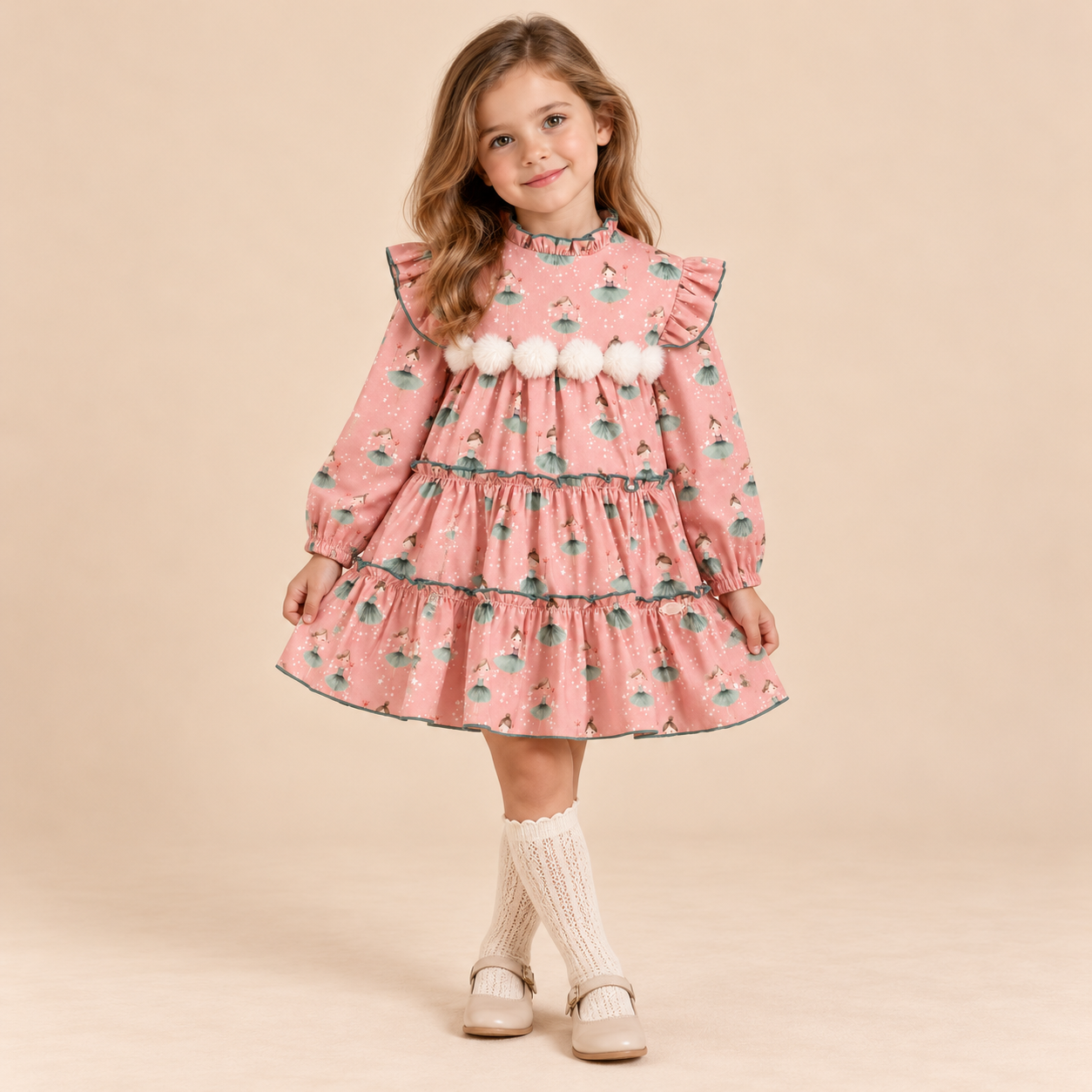 VESTIDO ROSA BAILARINAS - Menta Moda Infantil