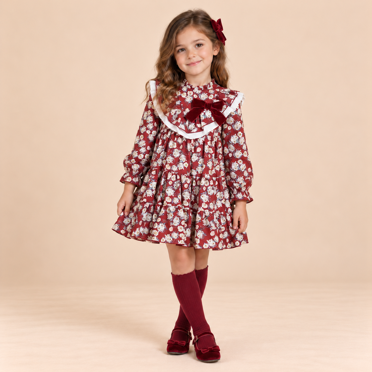 VESTIDO VINO DE FLORES PARA NIÑA - Menta Moda Infantil
