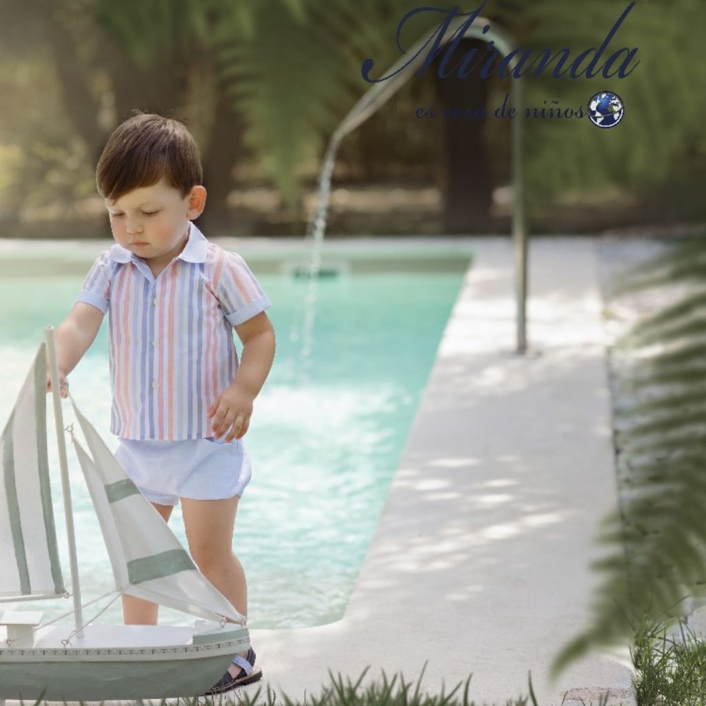 CONJUNTO PARA BEBÉ CAMISA DE COLORES Y BERMUDA