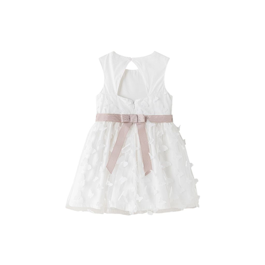 VESTIDO DE NIÑA EN TEJIDO DE TULL CON MARIPOSAS 3D