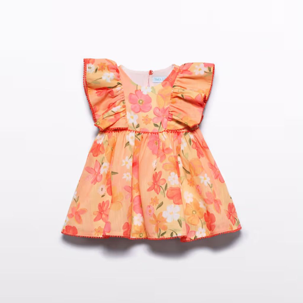 VESTIDO GASA RUSTICA ESTAMPADA - Menta Moda Infantil