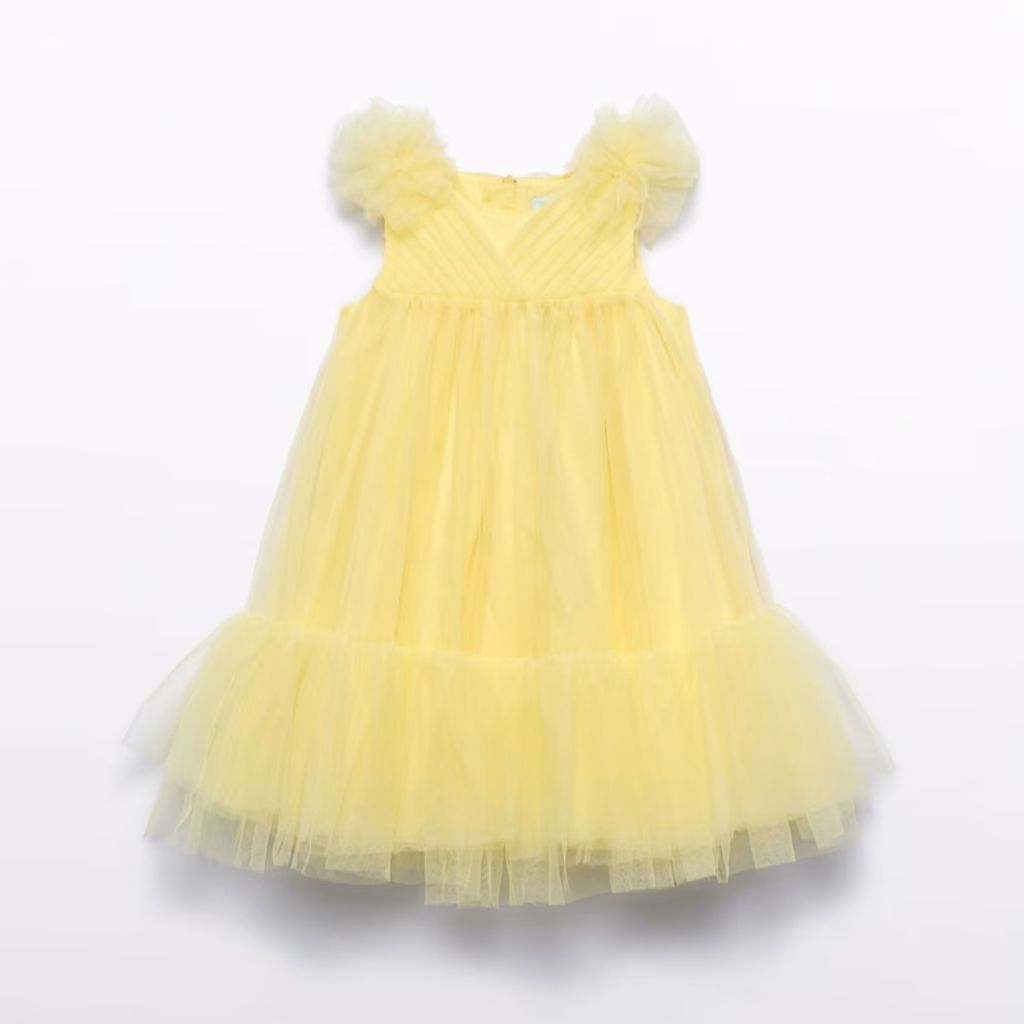 VESTIDO TUL VOLANTES AMARILLO - Menta Moda Infantil