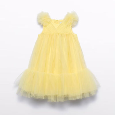 VESTIDO TUL VOLANTES AMARILLO - Menta Moda Infantil