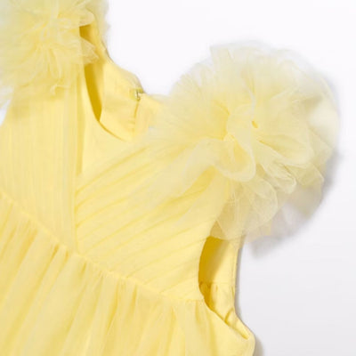 VESTIDO TUL VOLANTES AMARILLO - Menta Moda Infantil