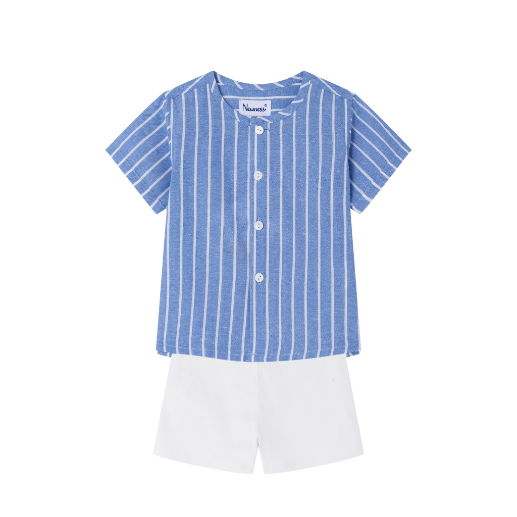CONJUNTO BEBE NIÑO CAMISA AZUL