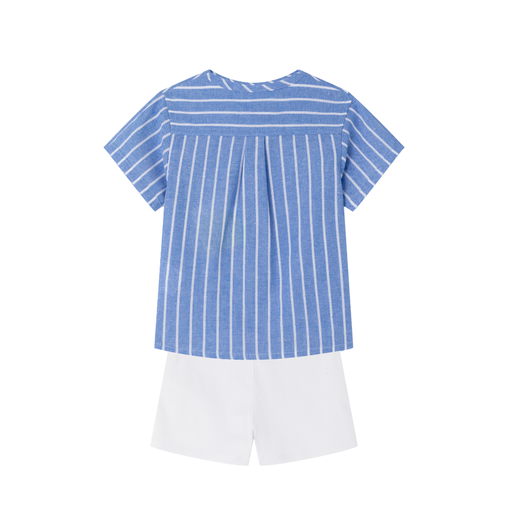 CONJUNTO BEBE NIÑO CAMISA AZUL