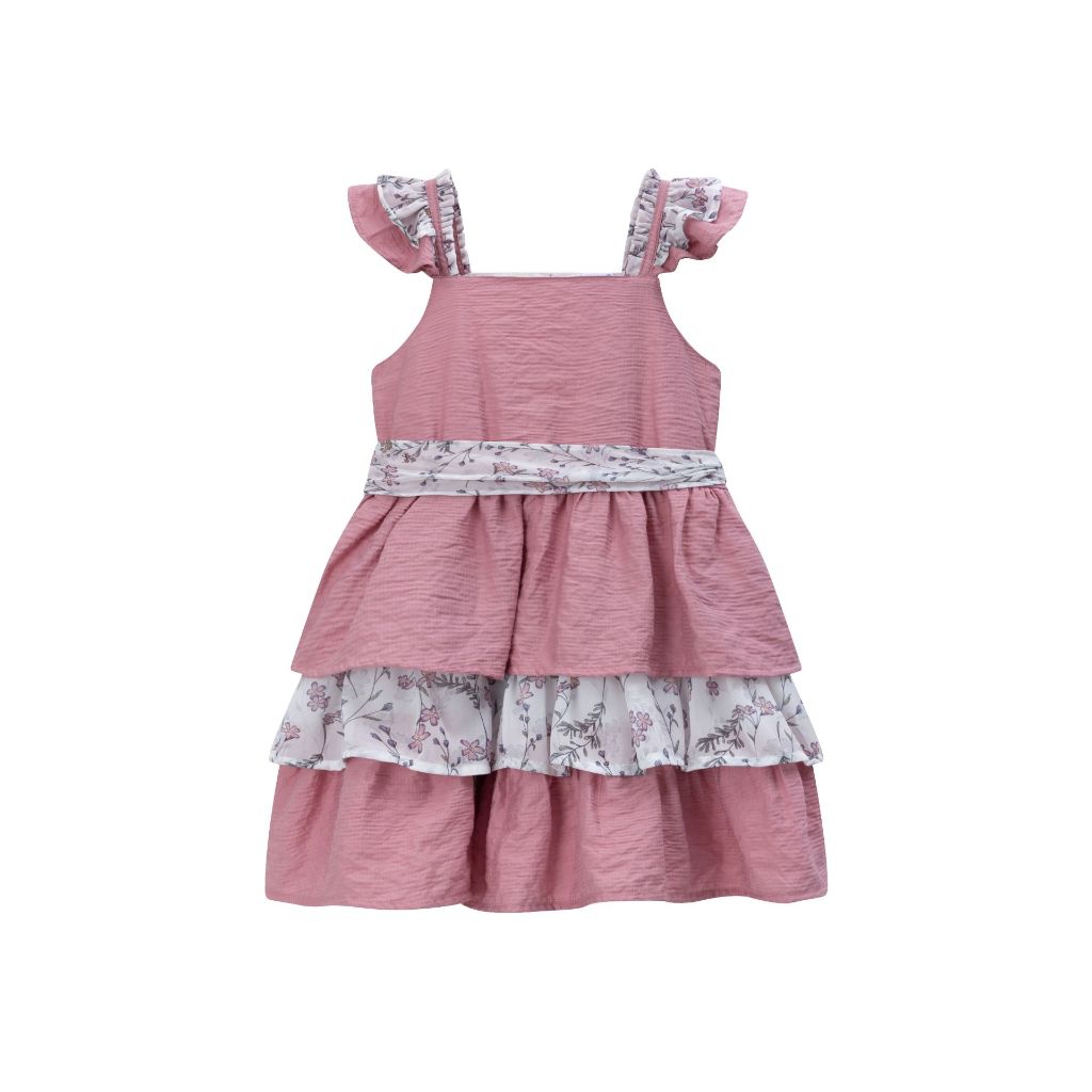 VESTIDO NIÑA ROSA CON FLORES