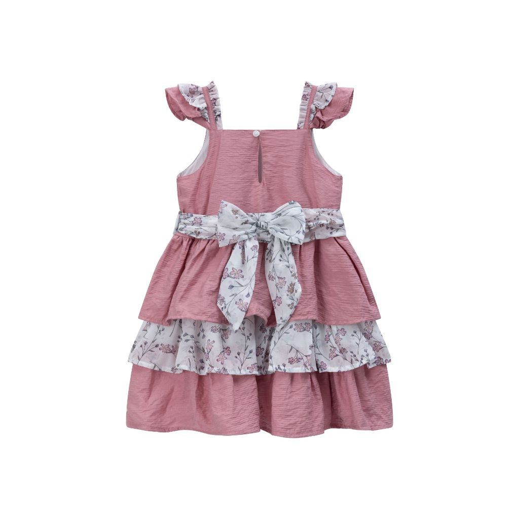 VESTIDO NIÑA ROSA CON FLORES