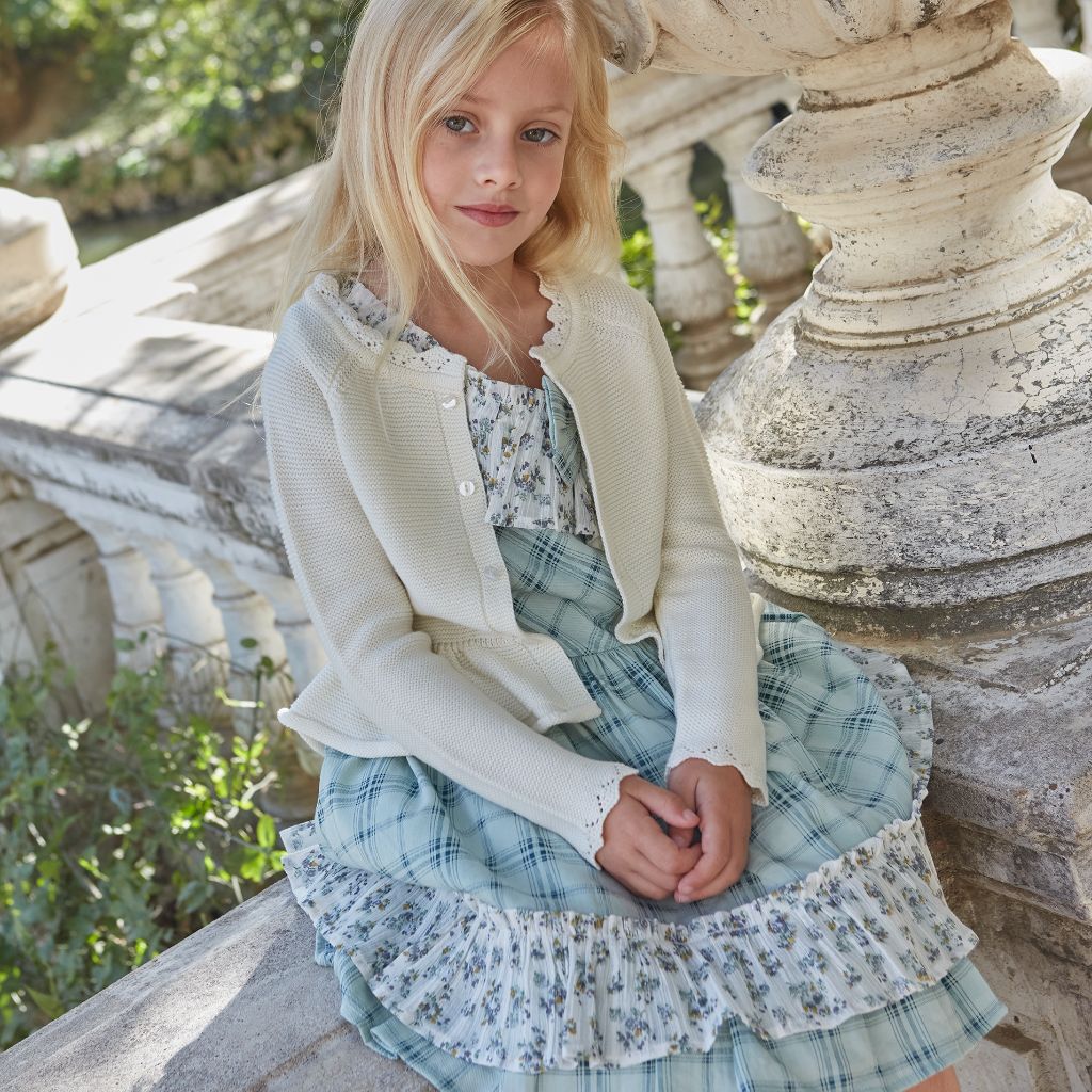 VESTIDO DE TIRANTE DE CUADROS VERDE