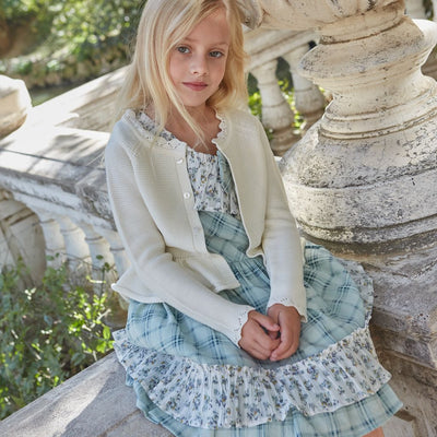 VESTIDO DE TIRANTE DE CUADROS VERDE