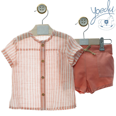 CONJUNTO BEBE NIÑO SHORT MAYA - Menta Moda Infantil