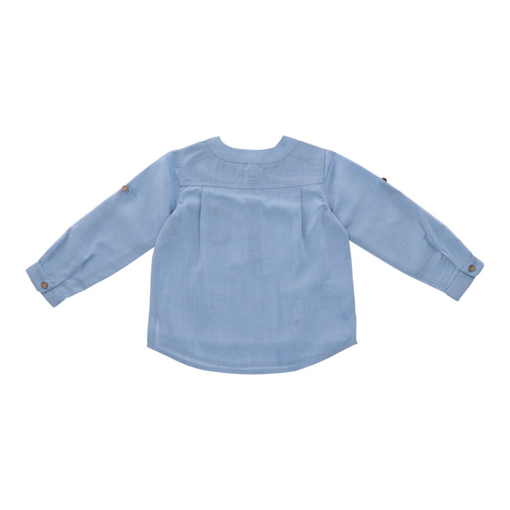 CAMISA CELESTE BOTONES MADERA - Menta Moda Infantil